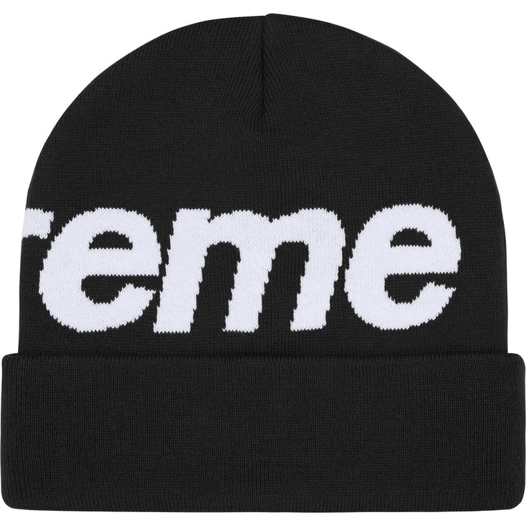 SUPREME BIG LOGO BEANIE-BLACK