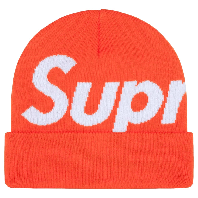 SUPREME BIG LOGO BEANIE-ORANGE