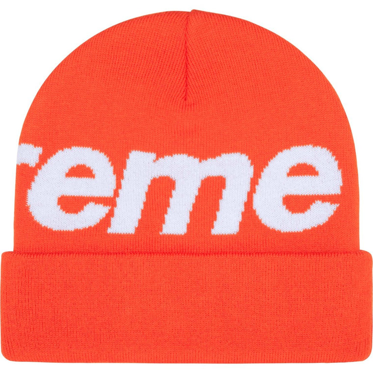 SUPREME BIG LOGO BEANIE-ORANGE