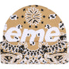 SUPREME BANDANA BIG LOGO BEANIE-TAN BANDANA