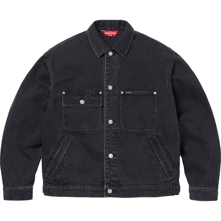 SUPREME DENIM CHORE TRUCKER JACKET-BLACK