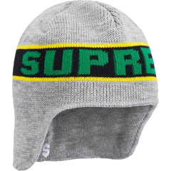 SUPREME EARFLAP BEANIE-GREY - Popcorn Store