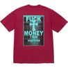 SUPREME FUCK MONEY TEE-CARDINAL