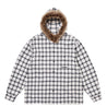 SUPREME FUR TRIM FLANNEL HOODED SHIRT-WHITE