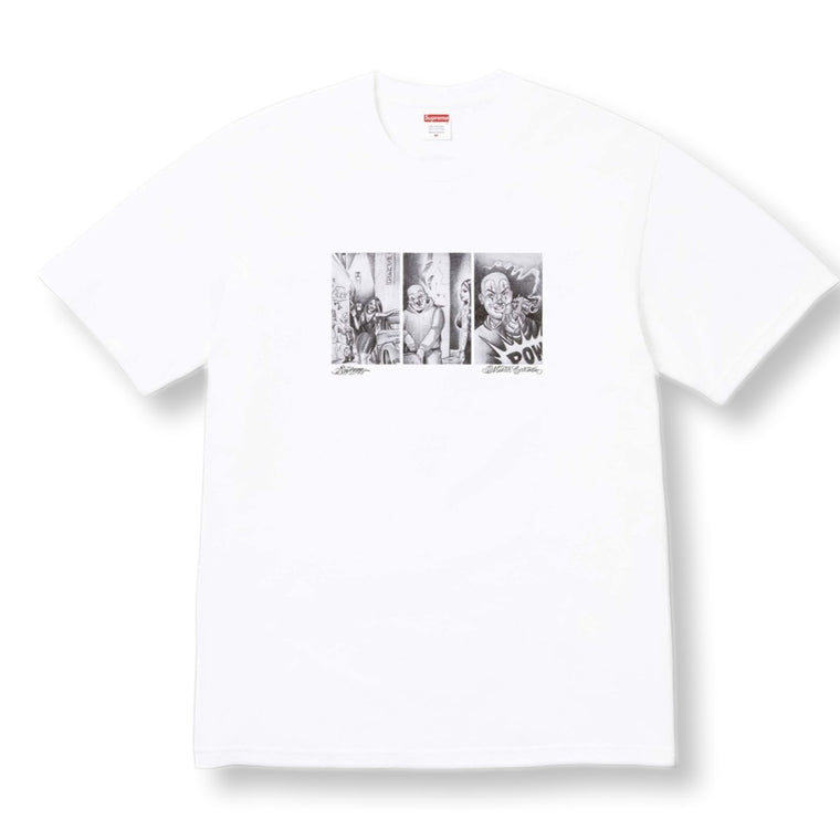 SUPREME MISTER CARTOON POW TEE-WHITE