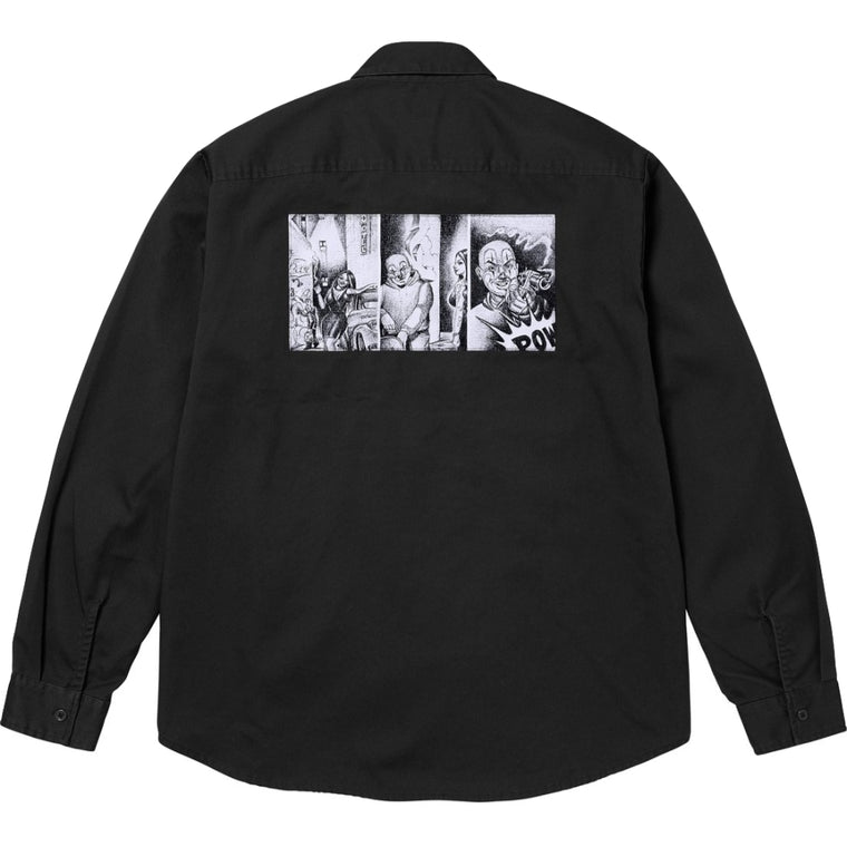 SUPREME MISTER CARTOON WORK SHIRT-BLACK