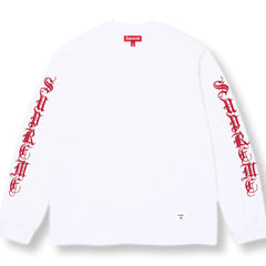 SUPREME OLD ENGLISH L/S TOP-WHITE