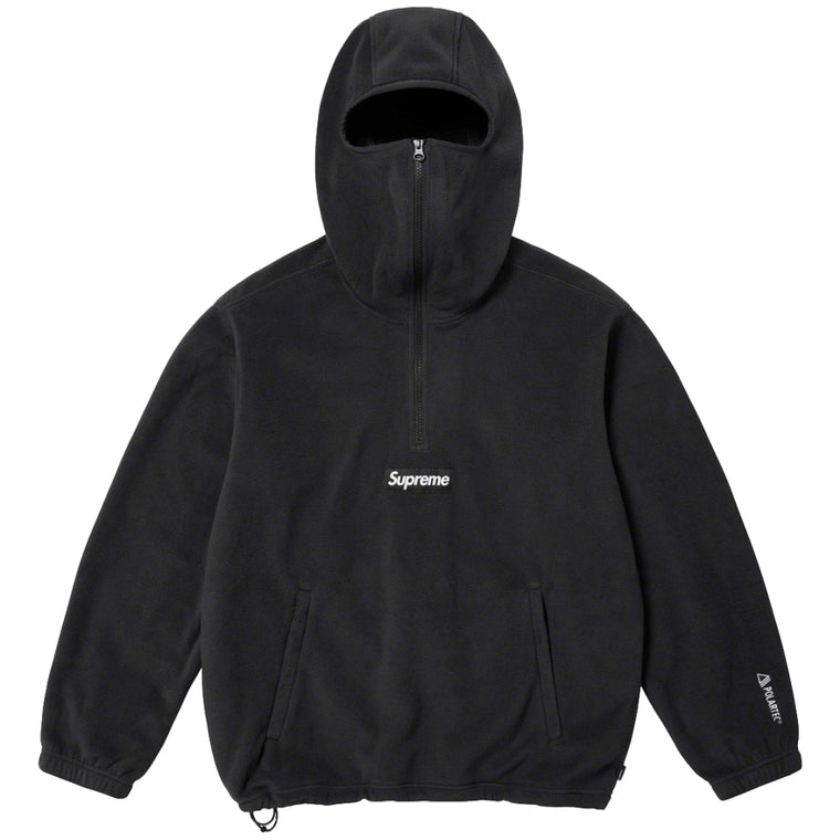 SUPREME POLARTEC FACEMASK HALF ZIP HOODED SWEATSHIRT-BLACK