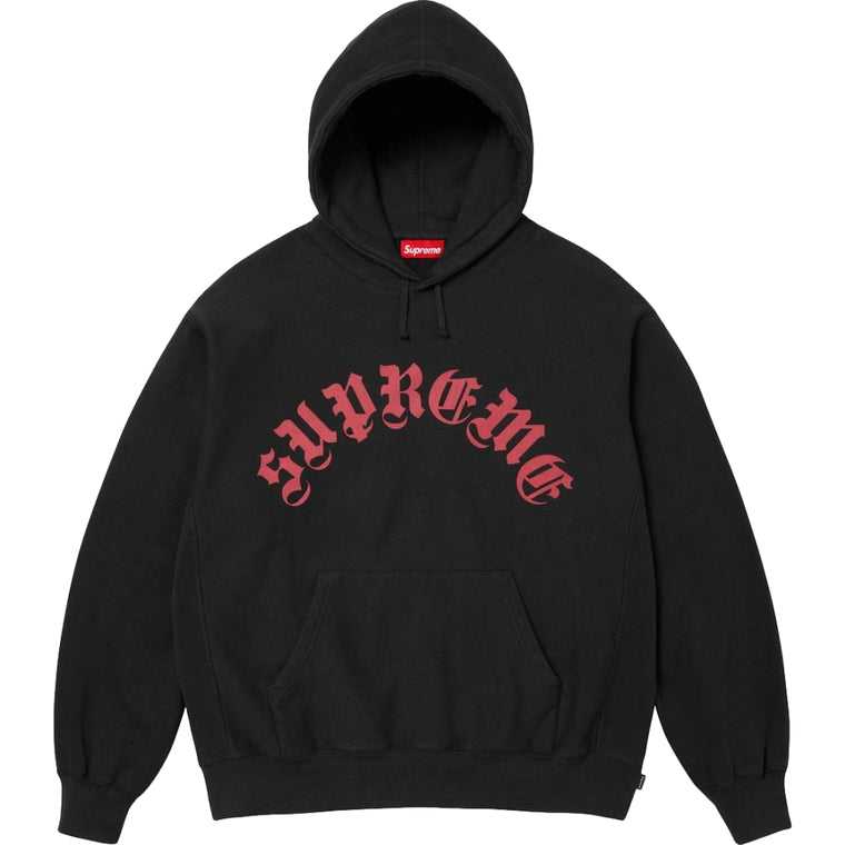 SUPREME PRINTED ARC HOODED SWEATSHIRT-BLACK