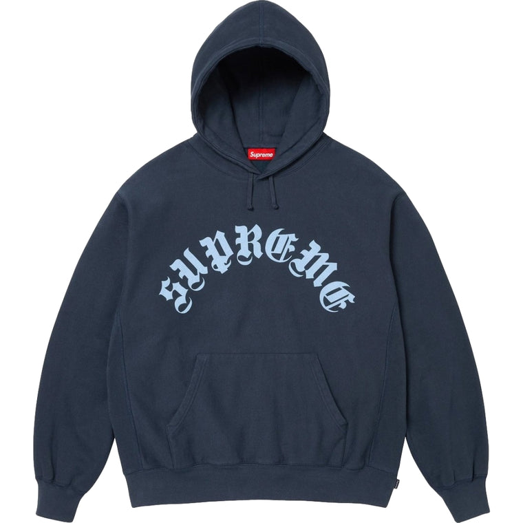 SUPREME PRINTED ARC HOODED SWEATSHIRT-NAVY