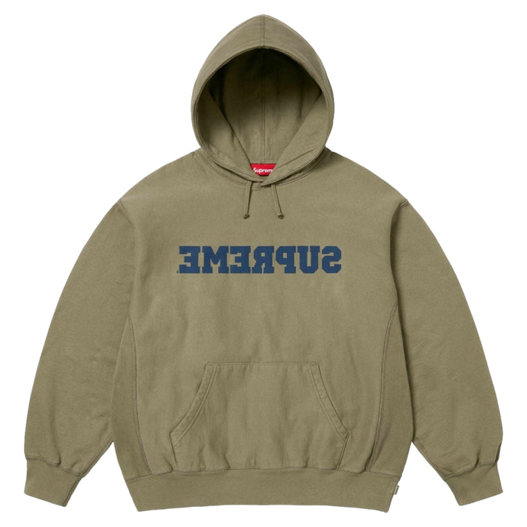 SUPREME REVERSE HOODED SWEATSHIRT-OLIVE