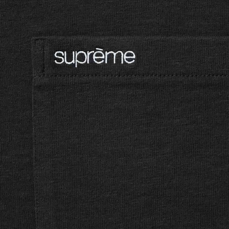 SUPREME S/S POCKET TEE-BLACK