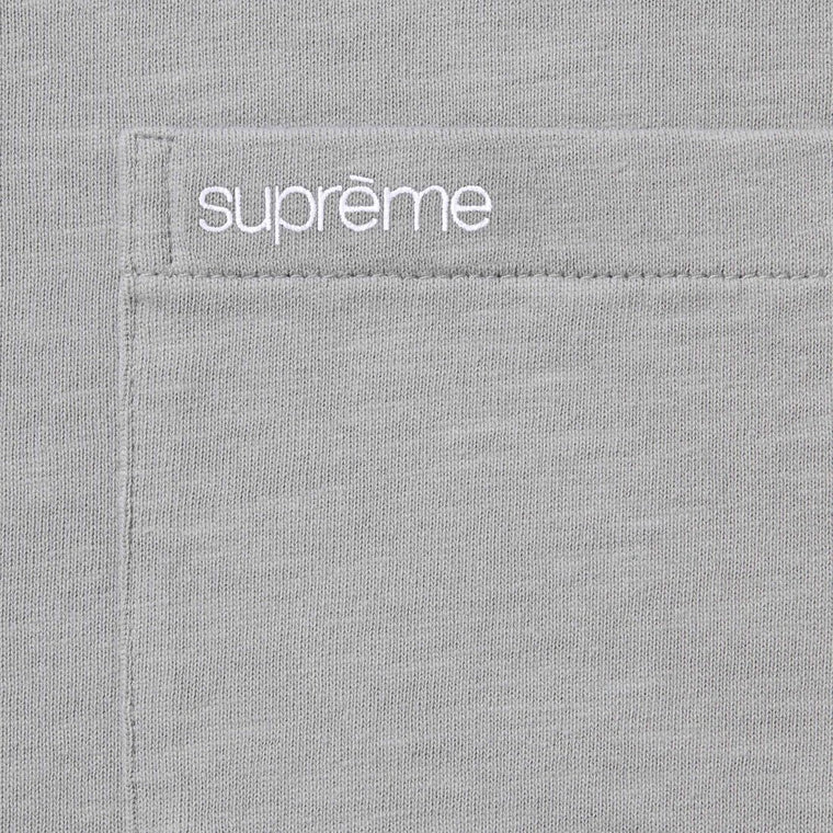 SUPREME S/S POCKET TEE-GREY