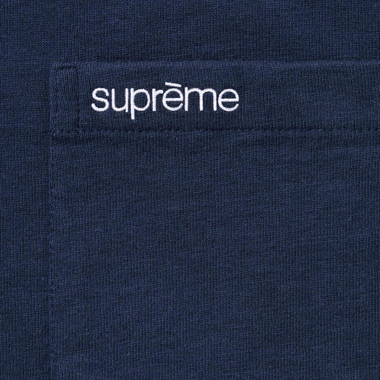 SUPREME S/S POCKET TEE-NAVY