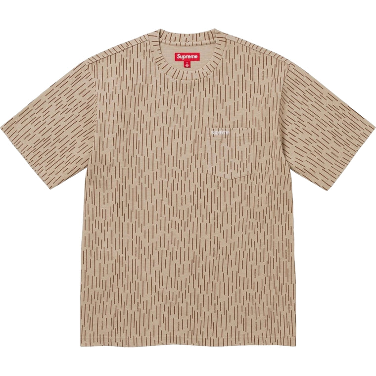 SUPREME S/S POCKET TEE-TAN RAINDROP