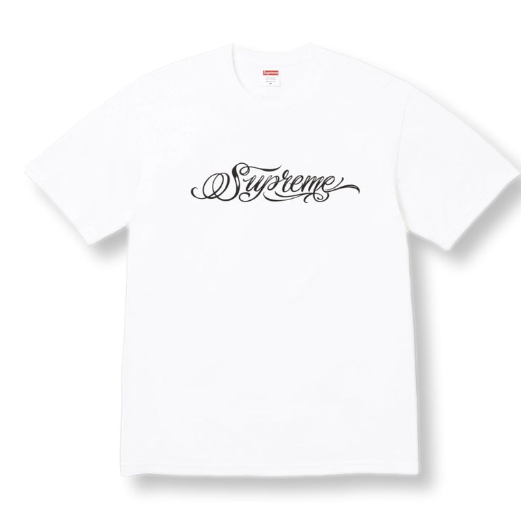 SUPREME SCRIPT TEE-WHITE