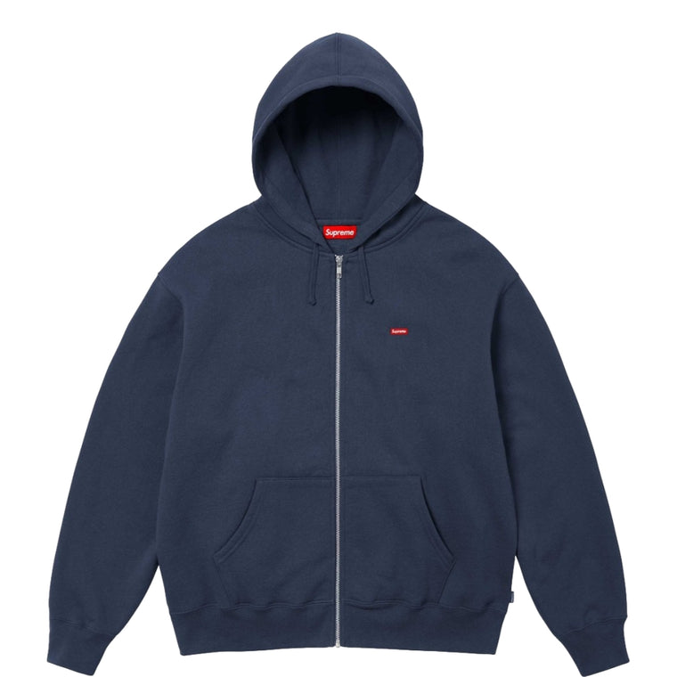 SUPREME SMALL BOX ZIP UP HOODED SWEATSHIRT-NAVY