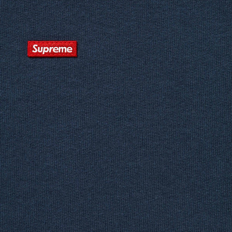 SUPREME SMALL BOX ZIP UP HOODED SWEATSHIRT-NAVY