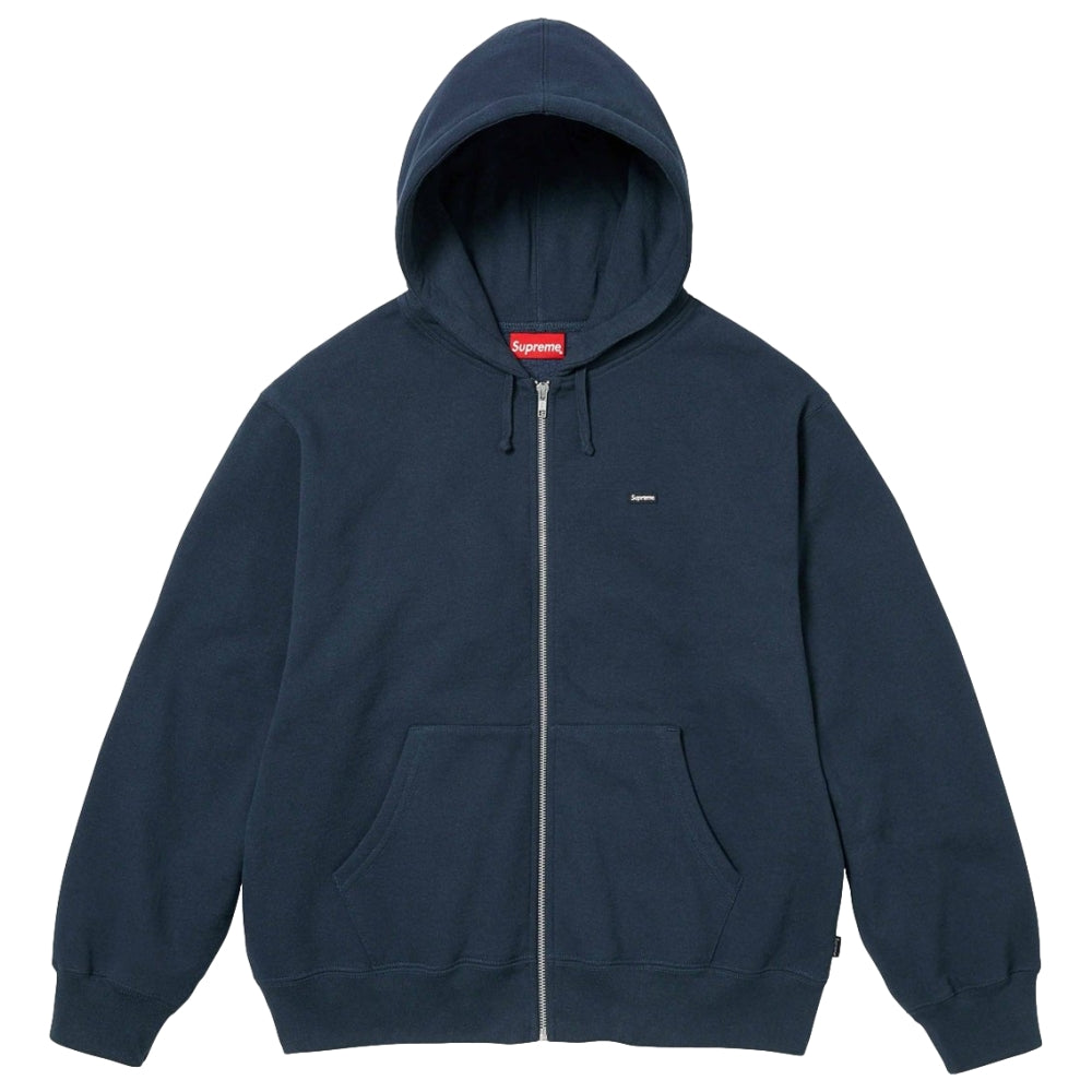 SUPREME SMALL BOX ZIP UP HOODED SWEATSHIRT-NAVY - Popcorn Store