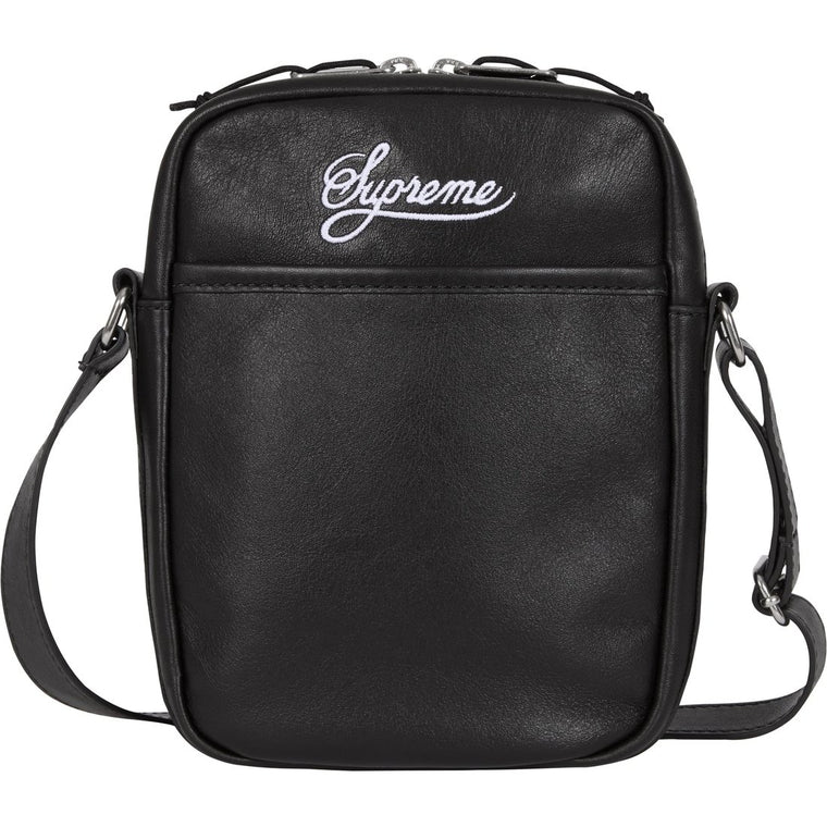 SUPREME NIKE LEATHER SHOULDER BAG. 2L.-BLACK