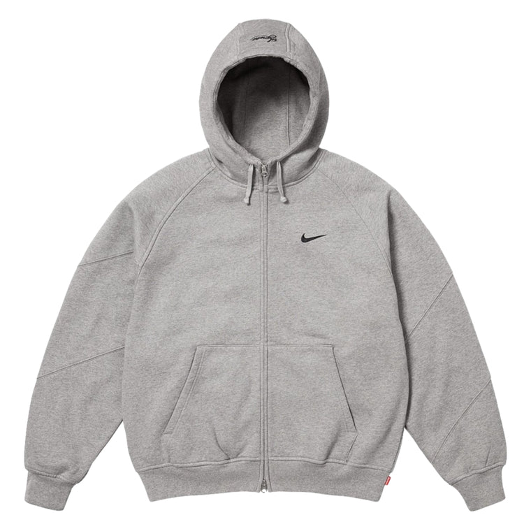 SUPREME NIKE ZIP UP HOODED SWEATSHIRT-GREY