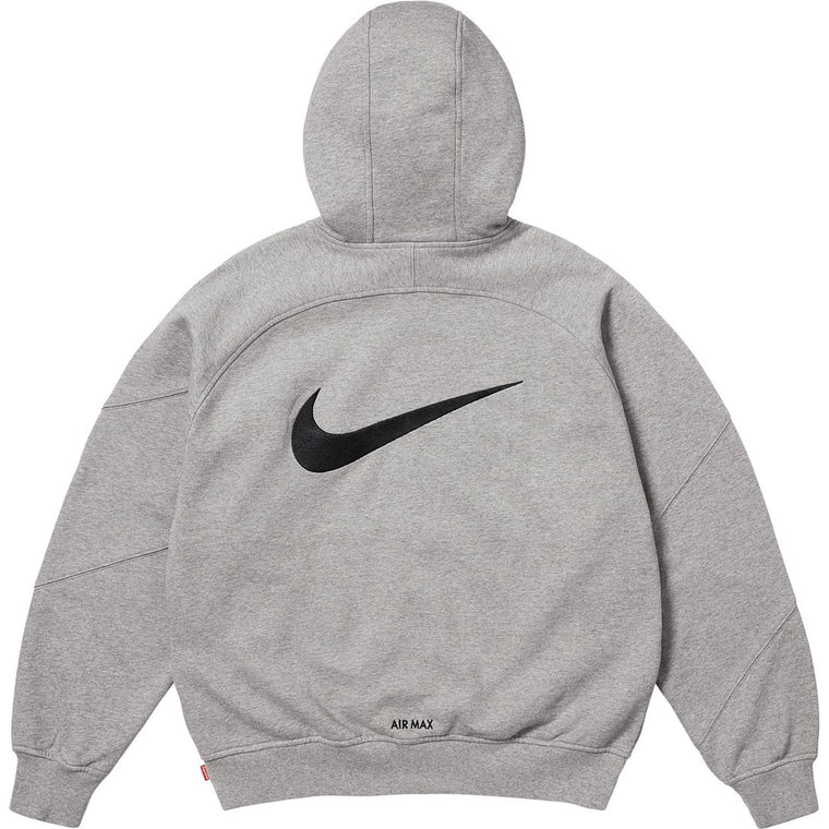 SUPREME NIKE ZIP UP HOODED SWEATSHIRT-GREY