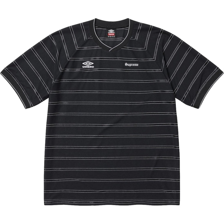 SUPREME UMBRO STRIPE SOCCER JERSEY-BLACK