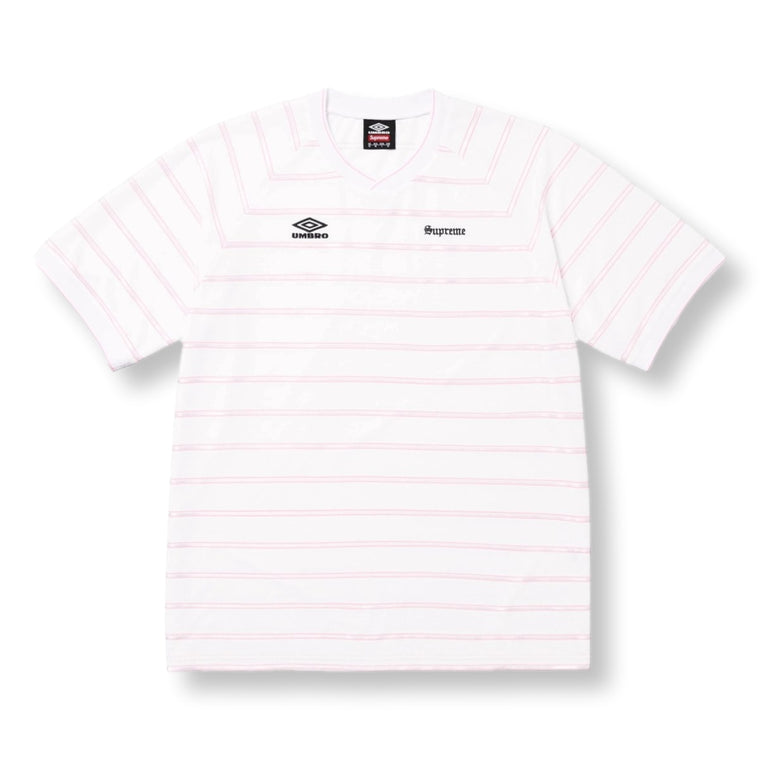 SUPREME UMBRO STRIPE SOCCER JERSEY-WHITE