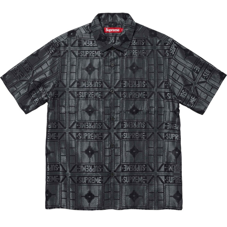 SUPREME TRAY JACQUARD S/S SHIRT-BLACK