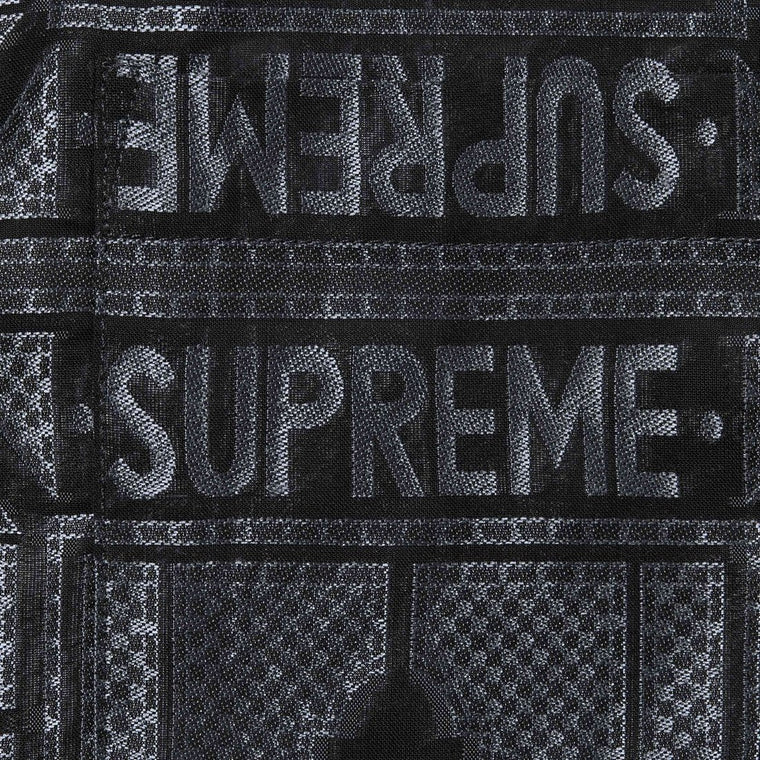 SUPREME TRAY JACQUARD S/S SHIRT-BLACK