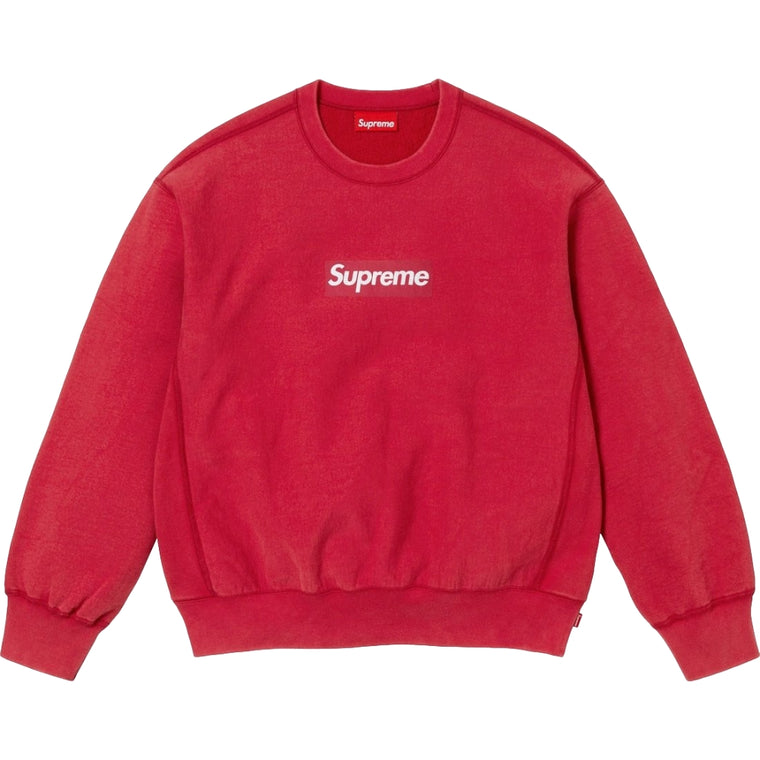 SUPREME WASHED BOX LOGO CREWNECK-RED