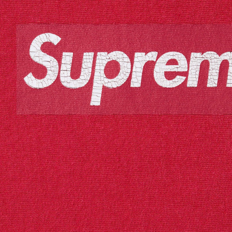 SUPREME WASHED BOX LOGO CREWNECK-RED