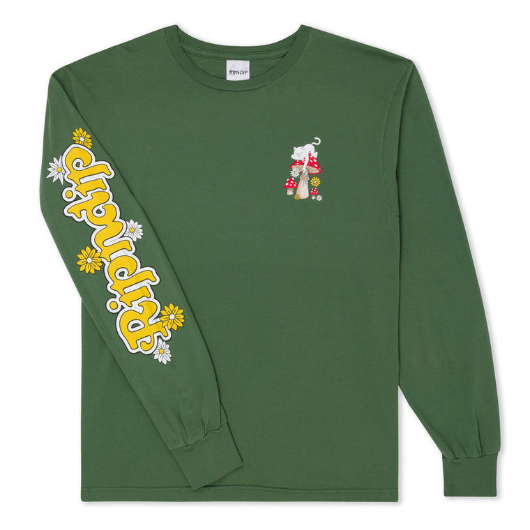 RIPNDIP CATERPILLER GARDEN LS-OLIVE