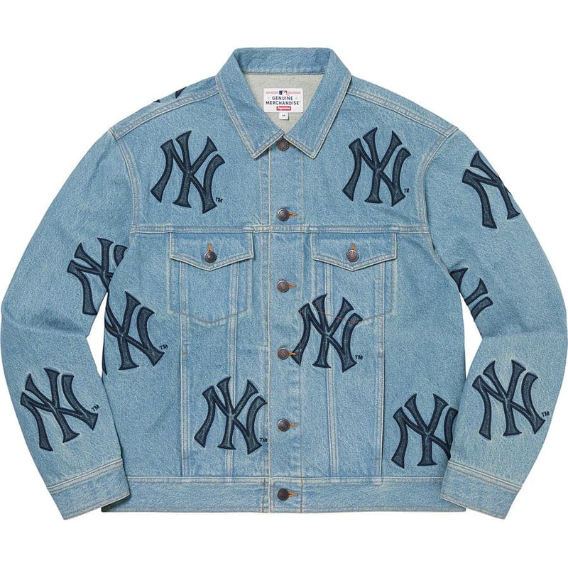 Supreme New York Studded Trucker Denim Jacket Blue (Size Large)